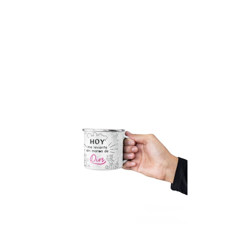 Taza Enlozada Sentido Cristiano Hoy me Levanto con Dios