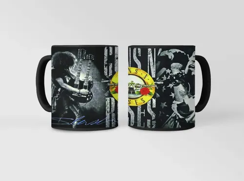 Taza Magica Guns N Roses Axl Rose - Slash Bandas De Rock 02 Negro Guns N'roses