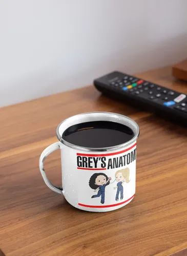 Taza Enlozada Corazones Y Cirugías - Greys Anatomy Blanco Regalo Corazones Y