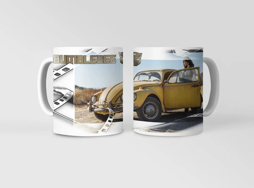 Taza Autobot Transformers - Descubre A Bumblebee Blanco