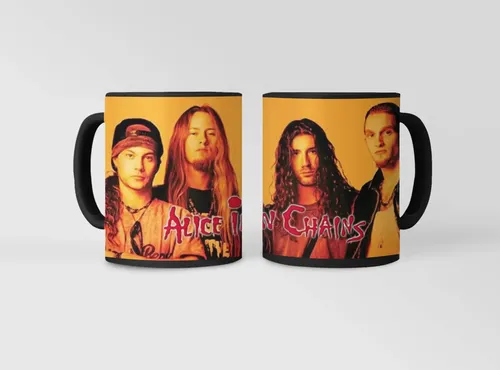 Taza Magica Alice In Cheins Banda De Rock Negro Rock