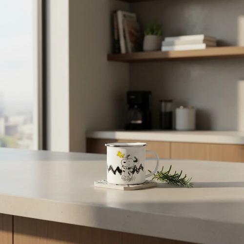 Taza Enlozada Snoopy - Aventuras Del Beagle Volador Blanco
