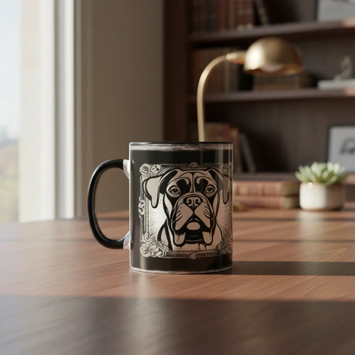 Taza Mágica Mascota Boxer Energía Y Lealtad Negro Mascota