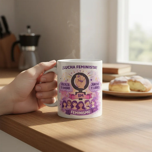 Taza Feminista 8m Lucha Feminista 350 Ml Lila Lucha 8m