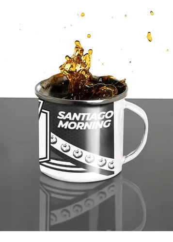 Taza Lechero Enlozado Club Santiago Morning Fútbol Chileno Blanco Regalo Club