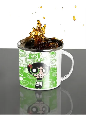Taza Enlozada Chicas Superpoderosas Burbuja Blanco Chicas Superpoderosas