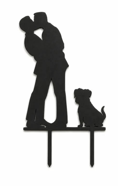 Topper Torta Boda LGBTQ+ con Perro MDF Negro