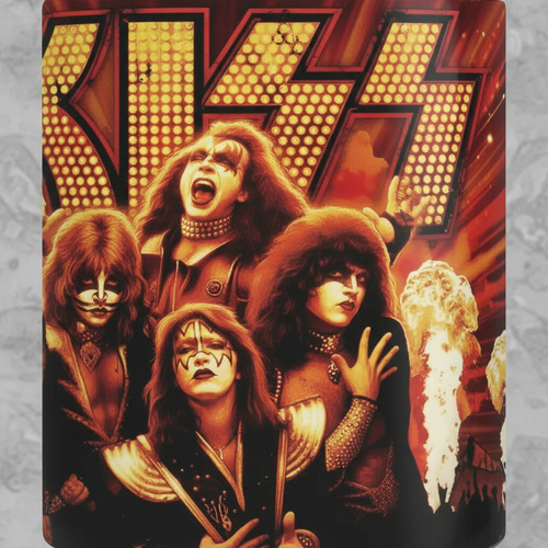 Taza Mágica De Kiss - Bandas De Rock 02 Negro Beso