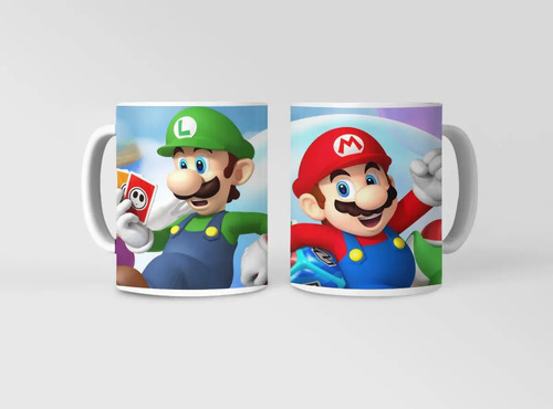 Taza Mario, Luigi Y Yoshi - Para Fans De Nintendo Blanco