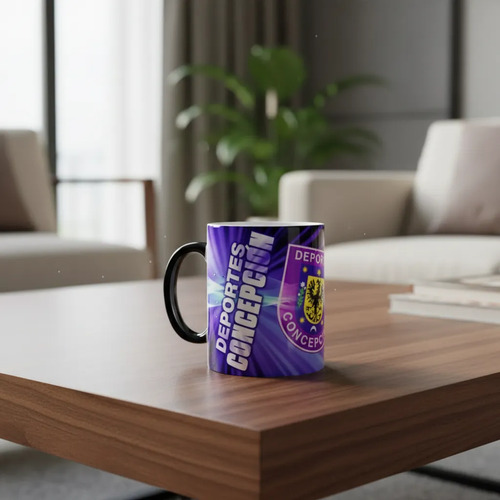 Taza Mágica Club Deportes U De Concepción - Futbol Chileno Negro Fútbol