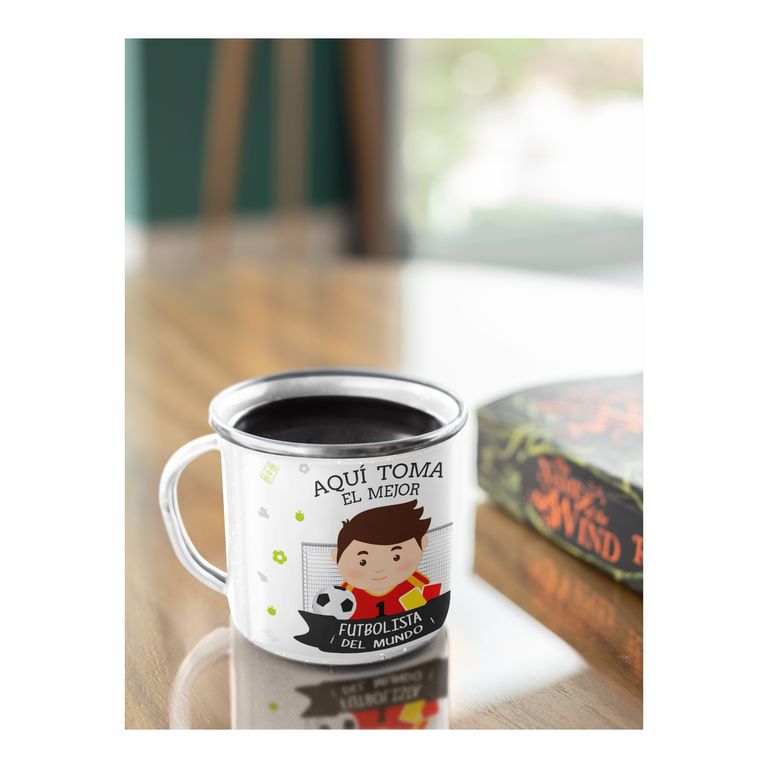 Taza Enlozada Entre Goles y Café - Vida de Futbolista H