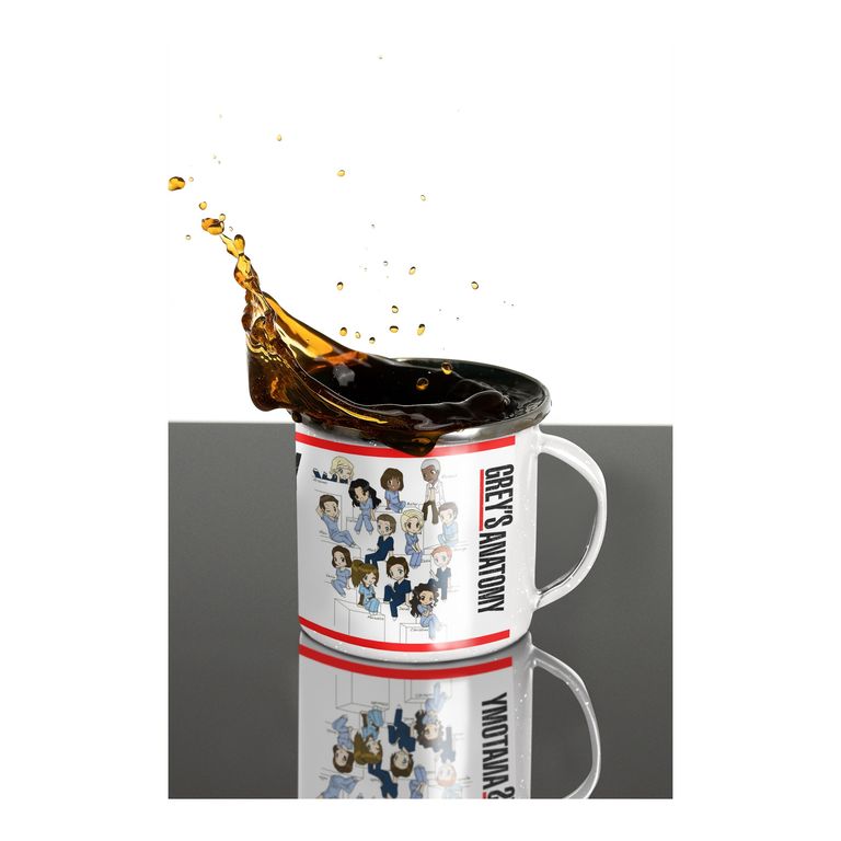 Taza Enlozada Corazones y Cirugías - Greys Anatomy