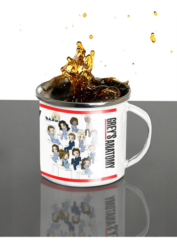 Taza Enlozada Corazones Y Cirugías - Greys Anatomy Blanco Regalo Corazones Y