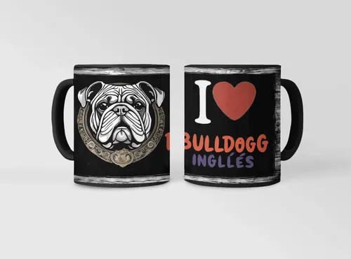 Taza Mágica Bulldog Inglés Fidelidad Y Encanto Negro Mascota