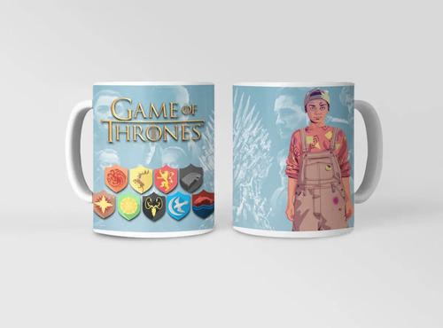 Taza Juego De Tronos - Tronos Que Cambian Con Arya Stark Blanco