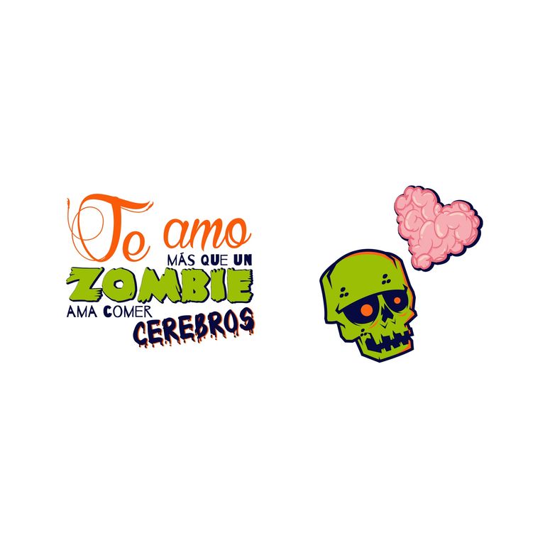 Taza Enlozada Cerebros y Más Cerebros - Fiesta Zombie