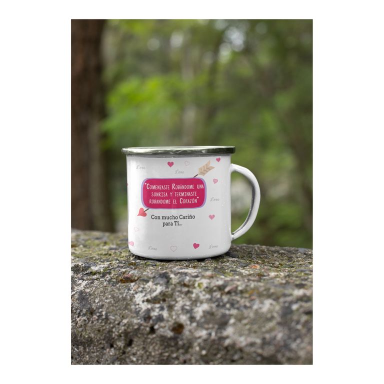 Taza Enlozada Café y Compromiso - Con Novia