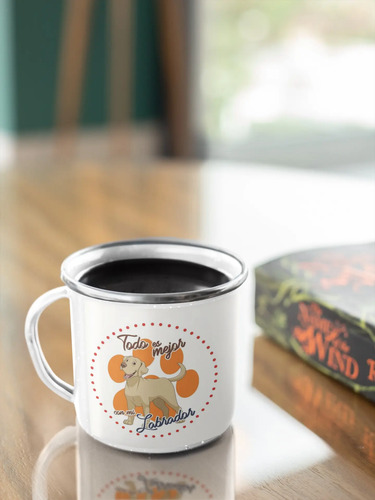 Taza Enlozada Labrador - Alegría Labradora Blanco Labrador Regalo