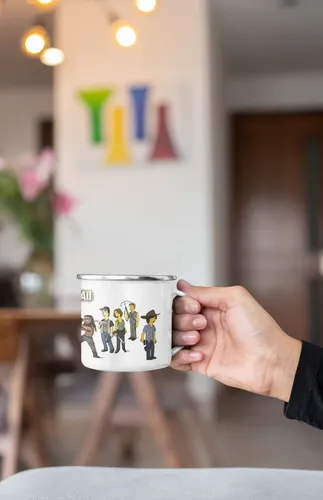 Taza Enlozada Héroes Y Zombis - The Walking Dead Blanco Héroes Y Zombis