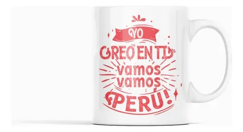 Taza Selección Peruana Blanquirroja - Futbol Peruano Blanco
