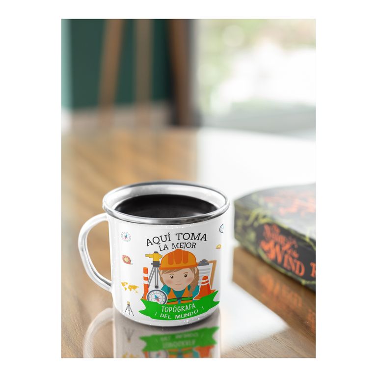 Taza Enlozada Café y Coordenadas - Día de Topógrafa