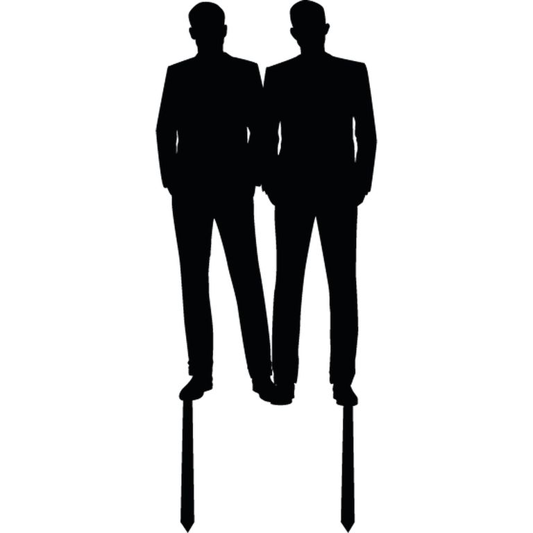 Topper Torta Pareja LGBTQ+ Formal Minimalista MDF Negro 15x15 cm