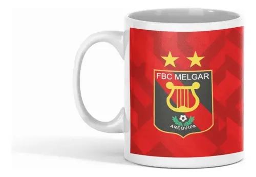 Taza Fbc Melgar Arequipa Rojinegro - Futbol Peruano Blanco
