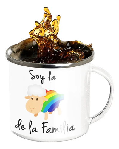 Taza Enlozada La Oveja Multicolor - Celebrando La Diversidad Blanco Celebrando