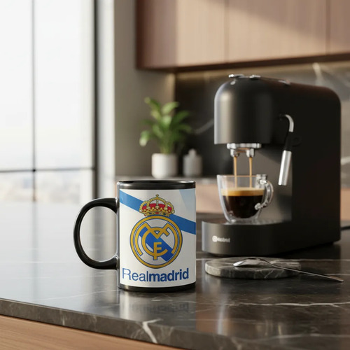 Taza Magica Club Real Madrid Futbol Español Merengues Negro Real Madrid F