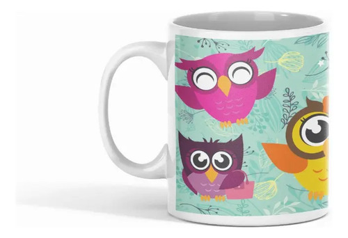 Taza Búho - Ideal Para El Hogar Y La Oficina Blanco
