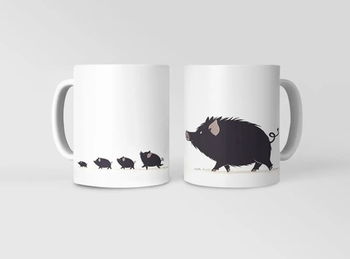 Taza De Jabalíes ¡un Encanto Salvaje Para Tu Café Blanco