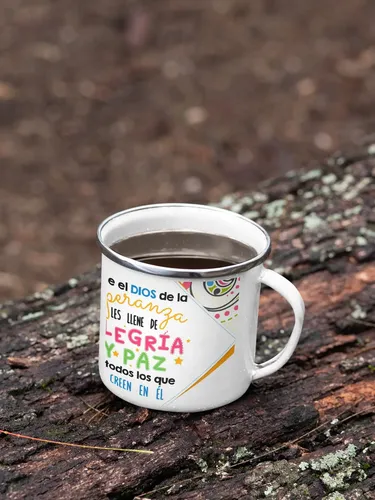 Taza Enlozada Motivo Religioso Blanco Taza Enlozada Motivo Religioso