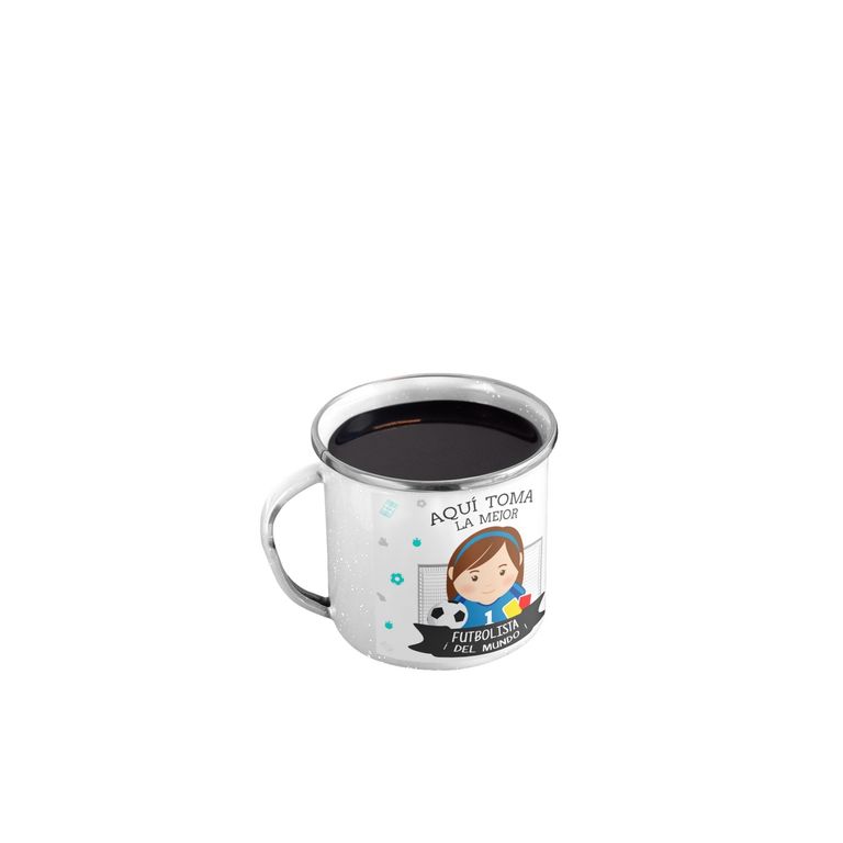 Taza Enlozada Entre Goles y Café - Vida de Futbolista M