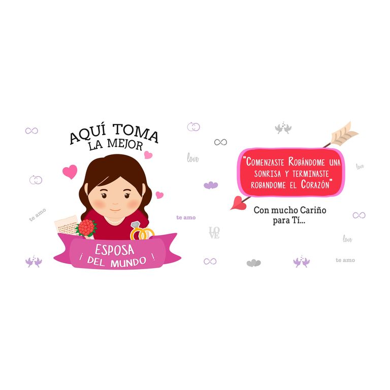 Taza Enlozada Esposa - Amor en Cada Sorbo