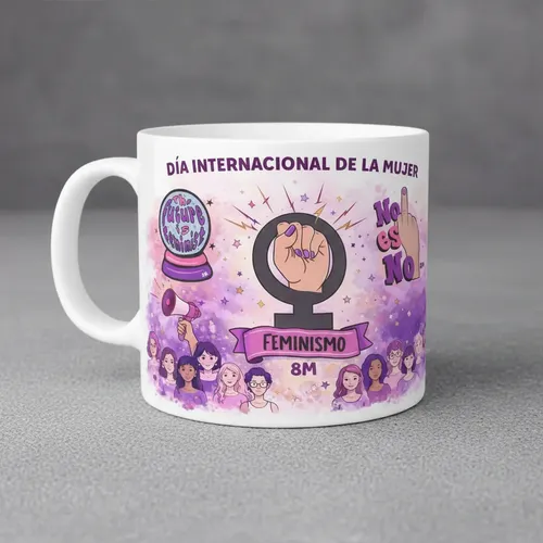 Taza Feminista 8m Lucha Feminista 350 Ml Violeta Día Internacional 8m