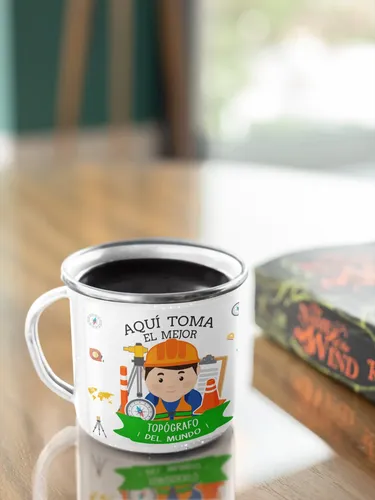 Taza Enlozada Café Y Coordenadas - Día De Topógrafo