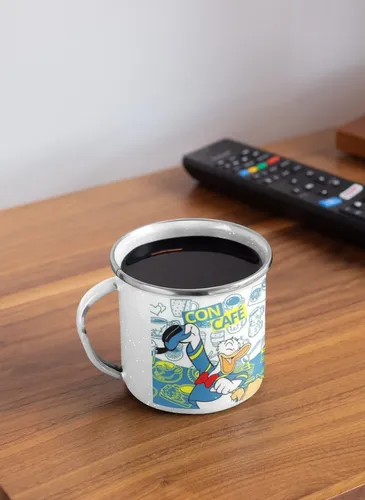Taza Enlozada Pato Donald Desayunos Divertidos Blanco Regalo Pato Donald