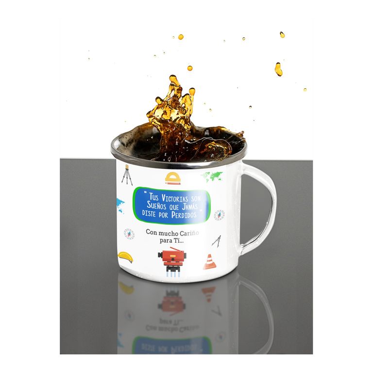 Taza Enlozada Café y Coordenadas - Día de Topógrafo