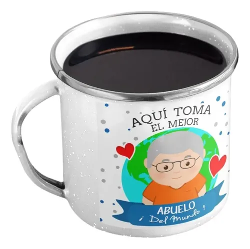 Taza Enlozada Mejor Abuelo Del Mundo - Historias Y Hazañas Blanco Mejor Abuelo