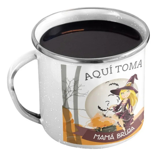 Taza Enlozada Mamá Bruja - Magia Y Misterio Blanco Mamá Bruja