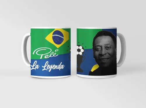 Taza Pelé - Perfecto Para Amantes Del Fútbol Blanco