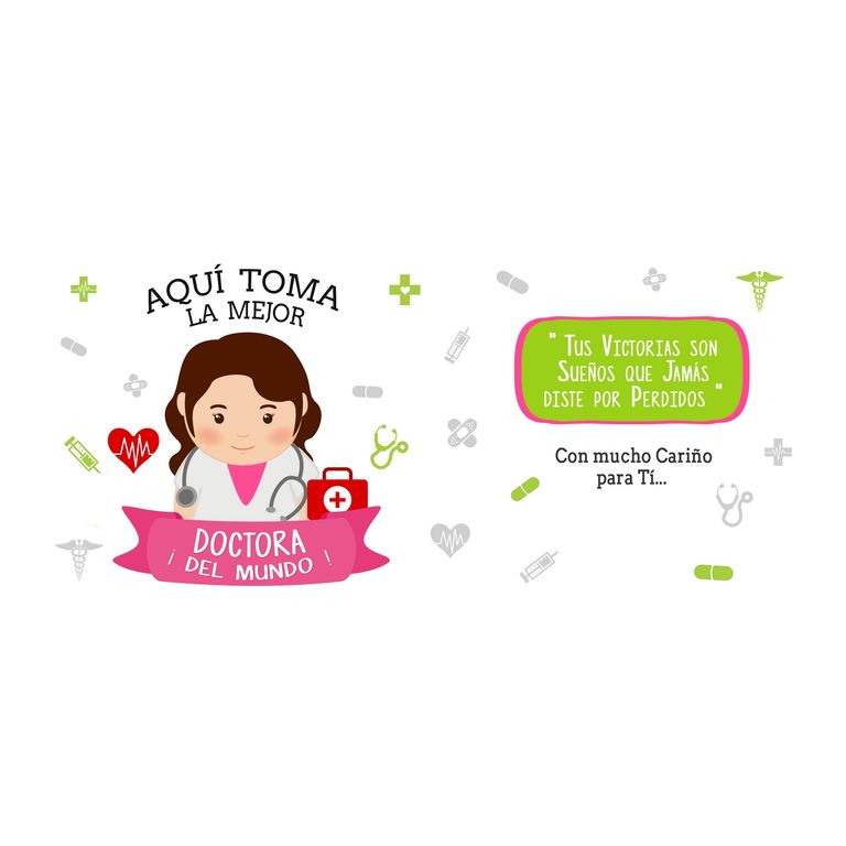 Taza Enlozada Salva Vidas Toma Café - Doctora