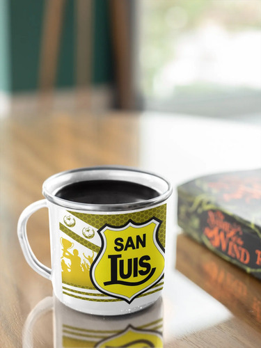 Taza Lechero Enlozado San Luis Club Deportes Fútbol Chileno Blanco Regalo San