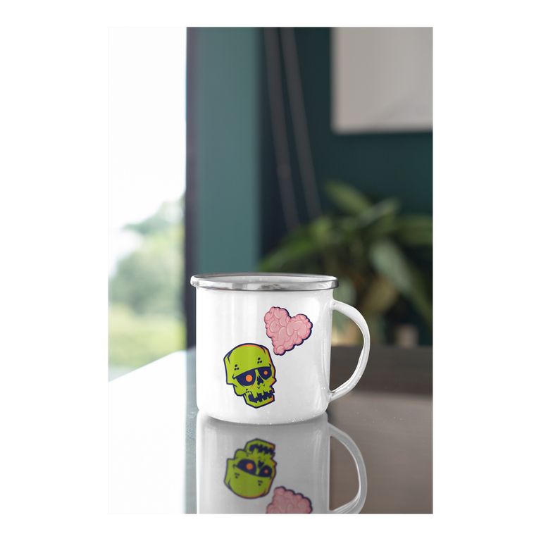 Taza Enlozada Cerebros y Más Cerebros - Fiesta Zombie
