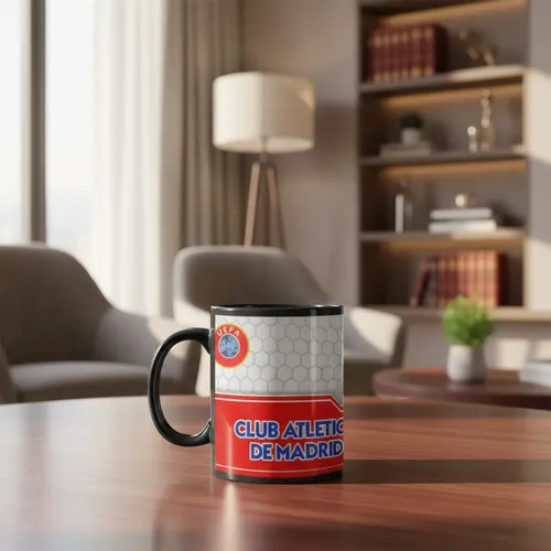 Taza Magica Club Atletico De Madrid Futbol Español Negro Fútbol