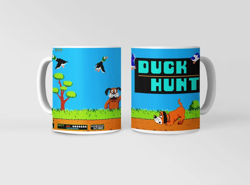 Taza Duck Hunt - Patos Al Vuelo Blanco