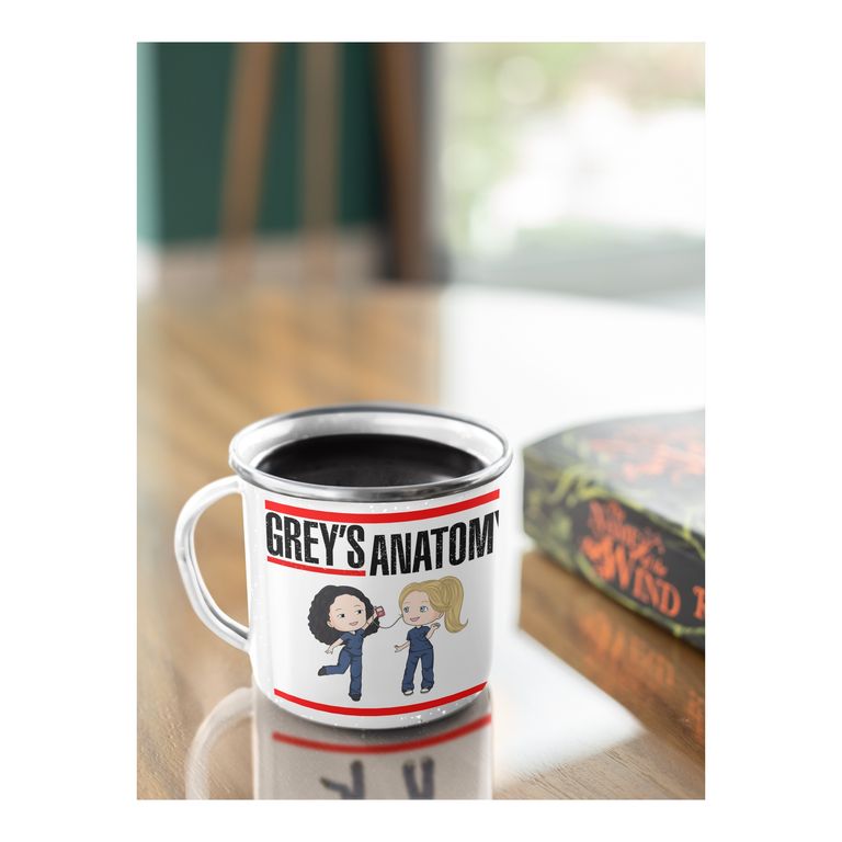 Taza Enlozada Corazones y Cirugías - Greys Anatomy