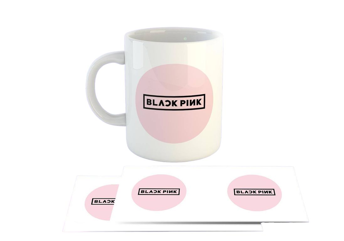 Taza Ceramica 11oz K-Pop Insp Blackpink Blanco Rosa