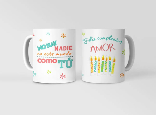 Taza Feliz Cumpleaños Amor Regalo Perfecto Blanco