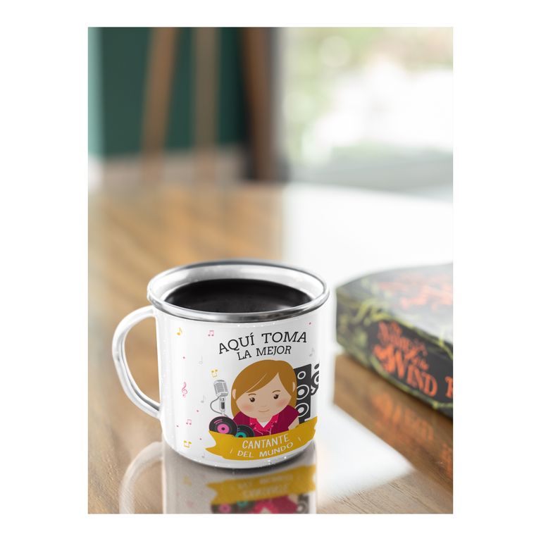 Taza Enlozada Entre Notas y Café - Cantante M